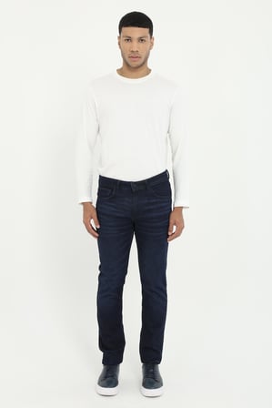 Erkek Slim Fit Lacivert Jean