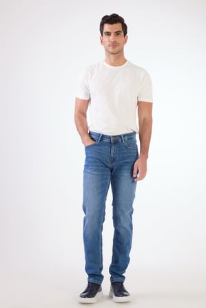 Erkek Slim Fit Açık Mavi Jean