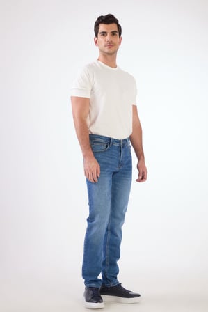 Erkek Slim Fit Açık Mavi Jean