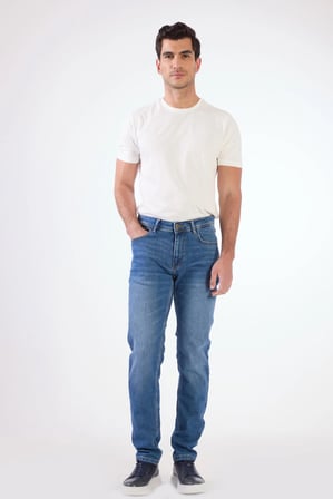 Erkek Slim Fit Açık Mavi Jean