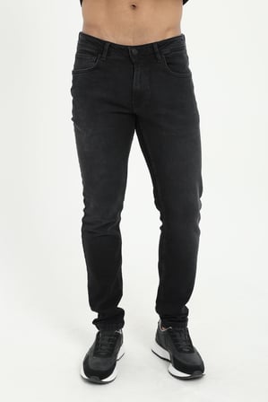 Erkek Slim Fit Siyah Jean