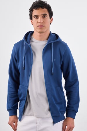 Erkek Regular Fit Kapüşonlu Açık Lacivert Sweatshirt