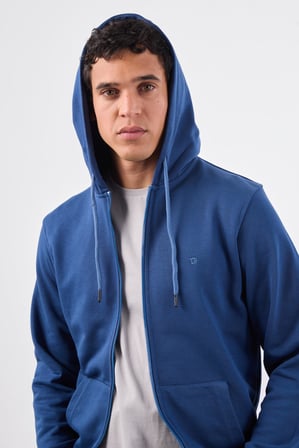 Erkek Regular Fit Kapüşonlu Açık Lacivert Sweatshirt