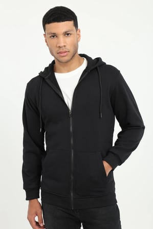 Erkek Regular Fit Kapüşonlu Siyah Sweatshirt