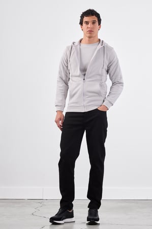 Erkek Regular Fit Kapüşonlu Açık Gri Sweatshirt
