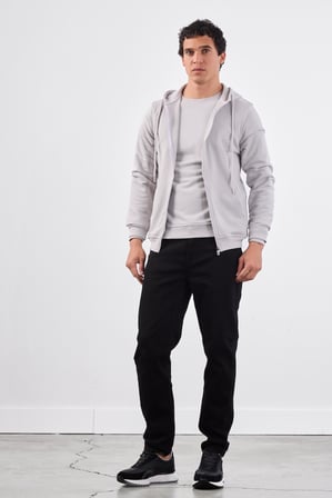 Erkek Regular Fit Kapüşonlu Açık Gri Sweatshirt