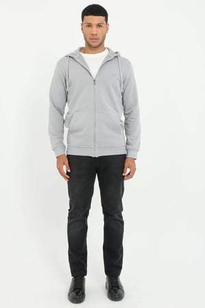 Erkek Regular Fit Kapüşonlu Gri Sweatshirt