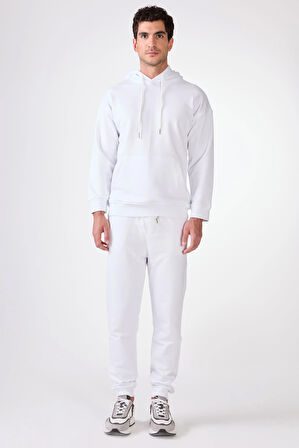 Beyaz    Erkek Sweatshırt - Regular Fit