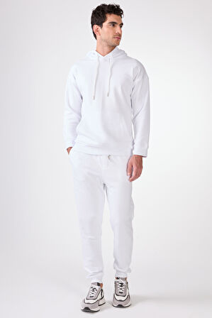 Beyaz    Erkek Sweatshırt - Regular Fit