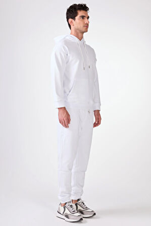 Beyaz    Erkek Sweatshırt - Regular Fit