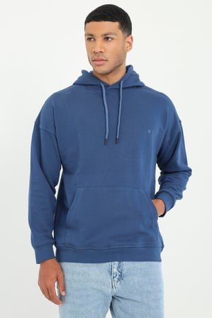 Erkek Regular Fit Kapüşonlu Açık Lacivert Sweatshirt