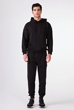 Siyah    Erkek Sweatshırt - Regular Fit