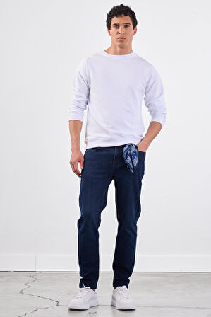 Beyaz    Erkek Sweatshırt - Regular Fit