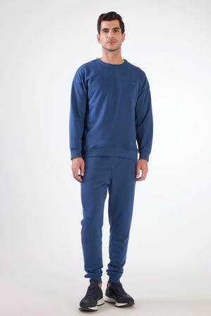 Erkek Regular Fit Bisiklet Yaka Açık Lacivert Sweatshirt