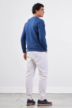 Erkek Regular Fit Bisiklet Yaka Açık Lacivert Sweatshirt
