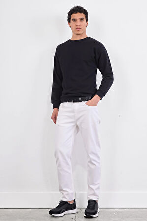 Siyah    Erkek Sweatshırt - Regular Fit