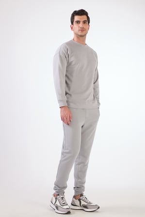 Erkek Regular Fit Bisiklet Yaka Gri Sweatshirt