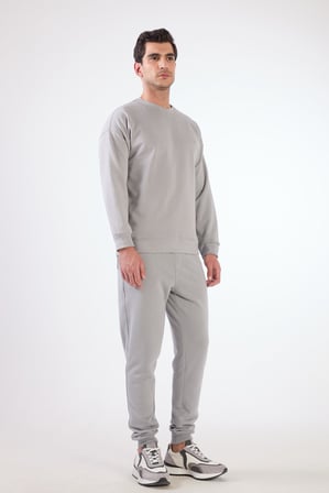 Erkek Regular Fit Bisiklet Yaka Gri Sweatshirt