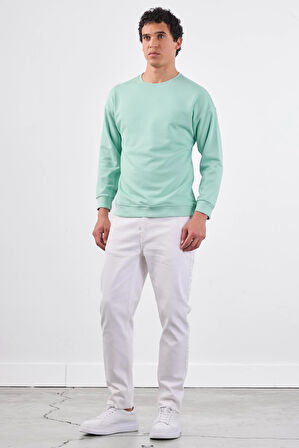 Mint Yeşili    Erkek Sweatshırt - Regular Fit