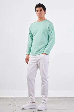 Mint Yeşili    Erkek Sweatshırt - Regular Fit