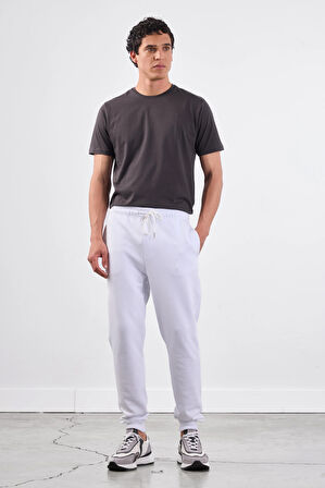 Beyaz    Erkek Eşofman Altı - Regular Fit