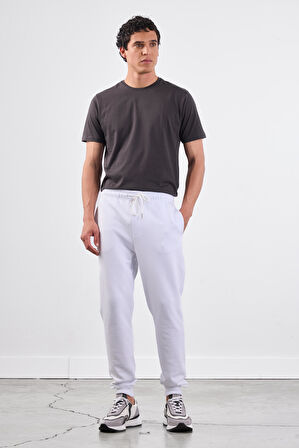 Beyaz    Erkek Eşofman Altı - Regular Fit