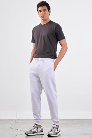 Beyaz    Erkek Eşofman Altı - Regular Fit