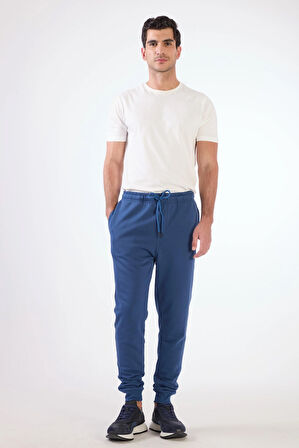 Açık Lacivert Bağcıklı Erkek Regular Fit Eşofman Altı