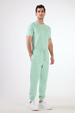 Mint Yeşili Bağcıklı Erkek Regular Fit Eşofman Altı