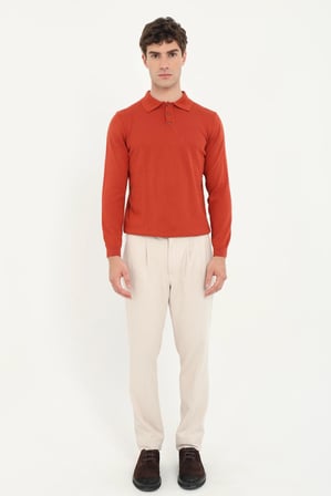 Erkek Regular Fit Polo Yaka Kiremit Triko