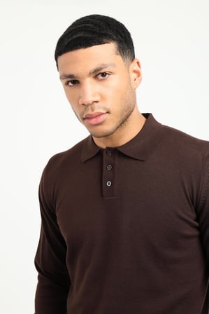 Erkek Regular Fit Polo Yaka Kahve Triko