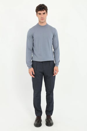 Erkek Regular Fit Yarım Balıkçı Yaka Gri Melanj Triko