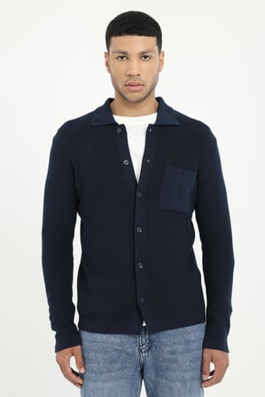 Erkek Regular Fit Polo Yaka Lacivert Hırka