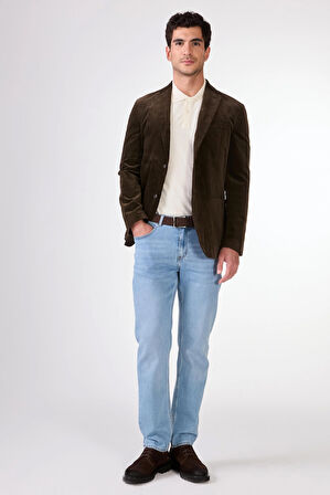 Kahve    Erkek Ceket - Slim Fit