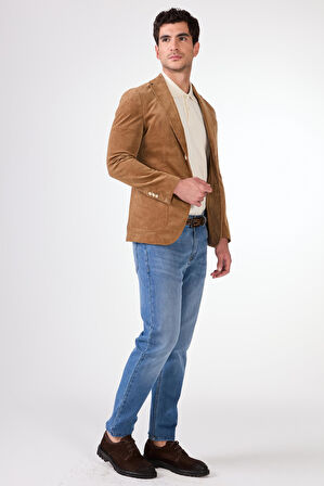 Bej    Erkek Ceket - Slim Fit