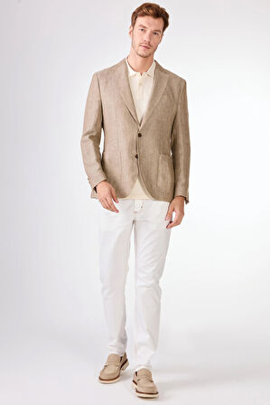 Bej    Erkek Ceket - Slim Fit