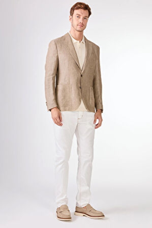 Bej    Erkek Ceket - Slim Fit