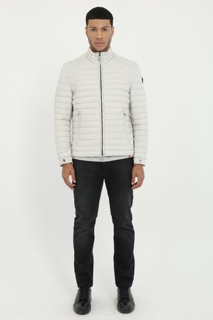 Erkek Slim Fit Kapüşonlu Taş Mont