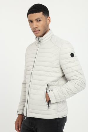 Erkek Slim Fit Kapüşonlu Taş Mont