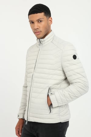 Erkek Slim Fit Kapüşonlu Taş Mont