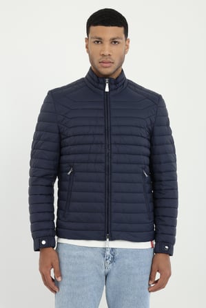 Erkek Slim Fit Kapüşonlu Lacivert Mont