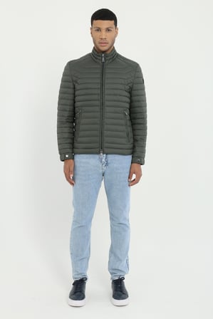 Erkek Slim Fit Kapüşonlu Haki Mont