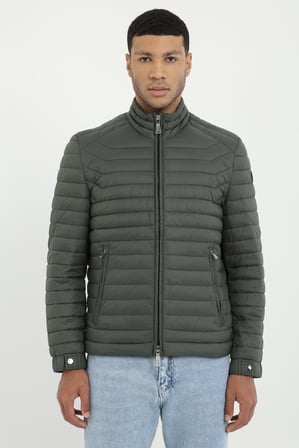 Erkek Slim Fit Kapüşonlu Haki Mont