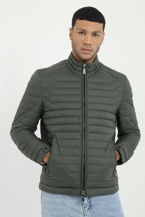 Erkek Slim Fit Kapüşonlu Haki Mont