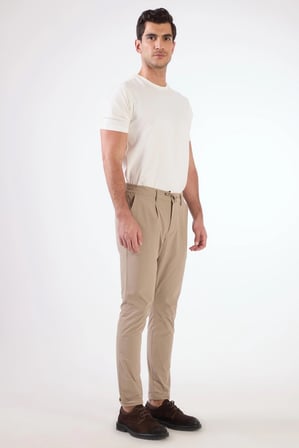 Erkek Slim Fit Vizon Pantolon