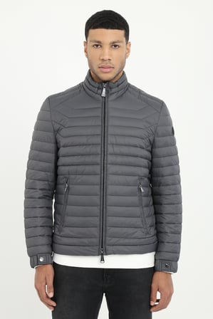 Erkek Slim Fit Kapüşonlu Antrasit Mont
