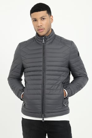 Erkek Slim Fit Kapüşonlu Antrasit Mont