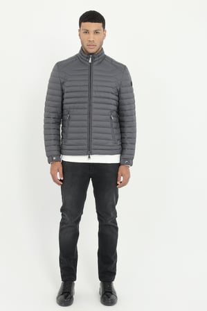 Erkek Slim Fit Kapüşonlu Antrasit Mont