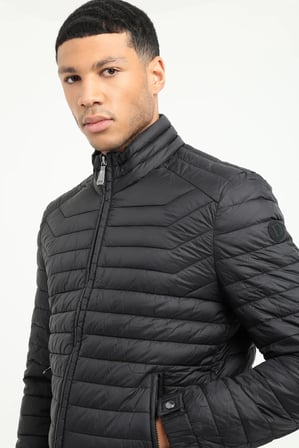Erkek Slim Fit Kapüşonlu Siyah Mont