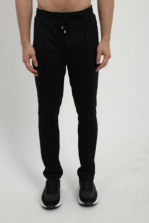 Erkek Slim Fit Siyah Örme Pantolon